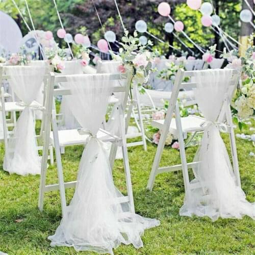 Organza Chair Cover Sashes Festive Banquet Chair Decor Chair Cover Sash WIDER FULLER BOWS Wedding Party 2*1.5M (no flowers)