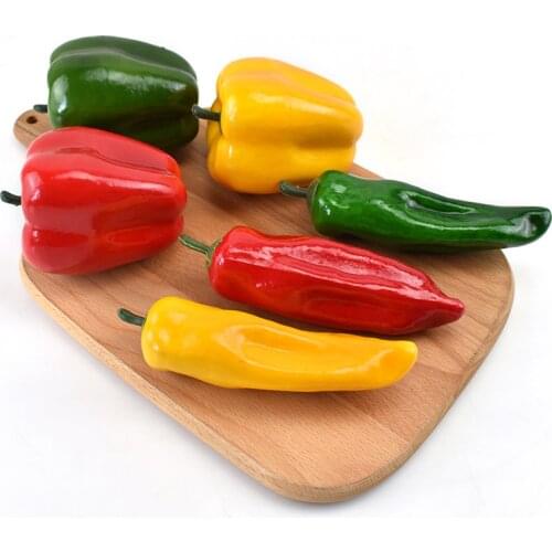 1PC Simulation Handmade Green Bell Pepper & Vegetables Fruits Family Wedding Party Kitchen Table Christmas Home Decorations Prop