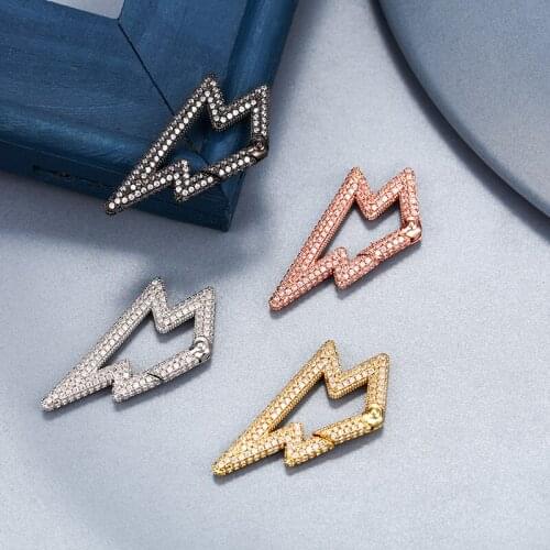 Creative Lightning Shape Lobster Clasp Connector Hooks Rhinestone Jewelry DIY Fashion Jewelry Findings Accessories Supplies