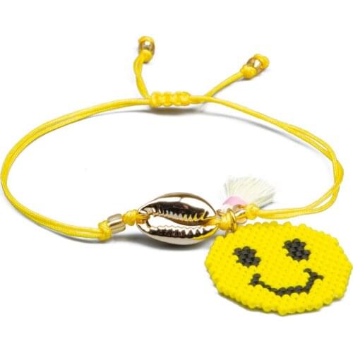 Miyuki Mizu Hand-woven Shell Tassel Expression Concise Womens Bracelet