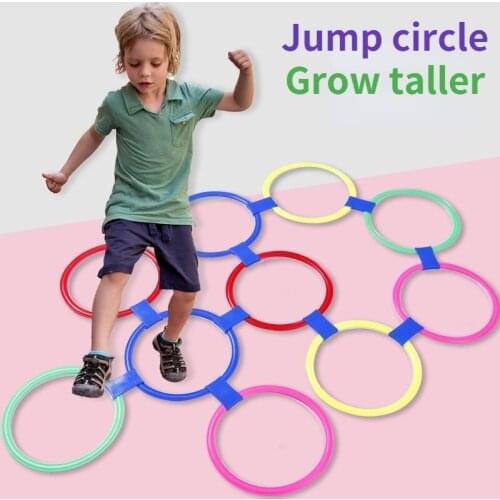 Children Game Hopscotch Jump Rings Set Kieds Sensory Game Indoor and Outdoor Colorful Training Sports Educational Toys Unisex