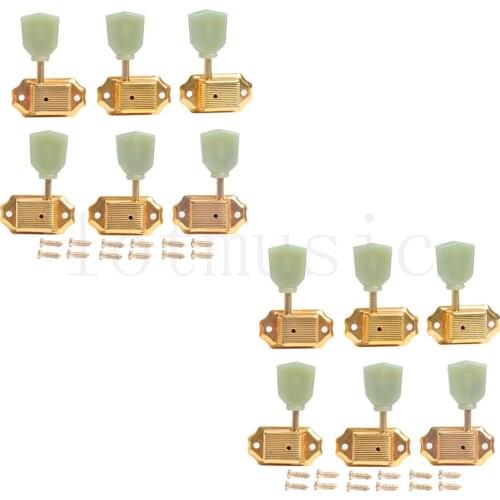 2 Set Vintage Electric Guitar Tuning Pegs Machine Heads for Electric Guitar Replacement Gold 6L6R