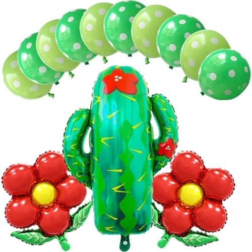 13pcs Cactus balloon summertime beach party school holiday decorations children birthday supplies Kids Toys