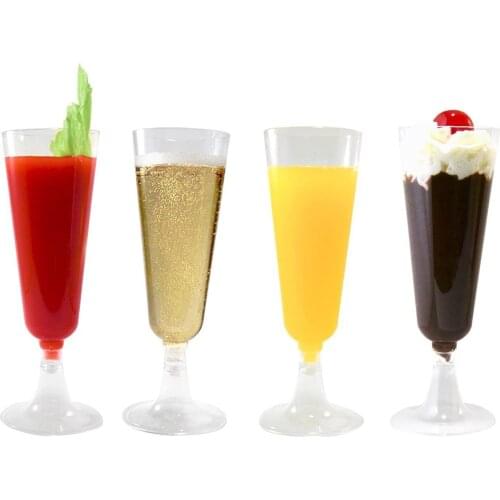 Disposable Red Wine Glass Plastic Champagne Flutes Glasses Cocktail Goblet Wedding Party Supplies Bar Drink Cup #P3