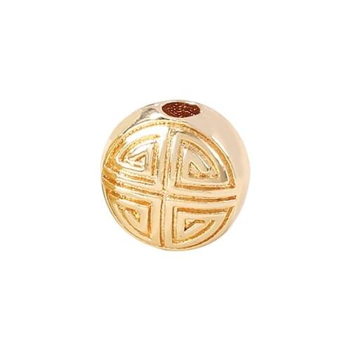 Factory Wholesale Gold Color Brass Round Loose Beads Necklace and Bracelet High Quality Jewelry Making Supplies Diy Accessories