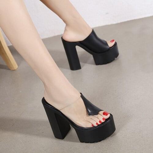 White Heels 14cm High Heels Platform Shoes Women Sandals Summer 2021 Female Shoes Casual Platform Slippers Gladiator Heels