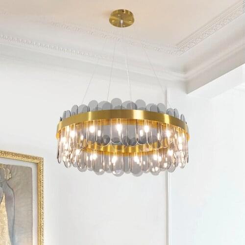 Nordic Glass Gold Chandelier Lighting ceiling LED Hanging lamps Modern Dinning room Kitchen Light Fixtures Home Decor Luminaire