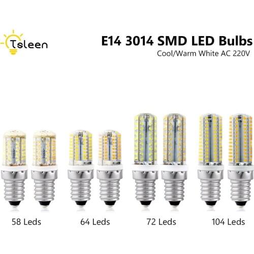E14 3104SMD LED Corn Bulbs Chandelier Light AC 220V 58 64LEDs 104LEDs Ultra Bright Lamp Cool Warm White For Home Lighting