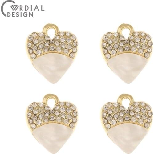 Cordial Design 50Pcs 14*15MM Jewelry Accessories/DIY Making/Heart Shape/Rhinestone Pendants/Jewelry Findings & Components