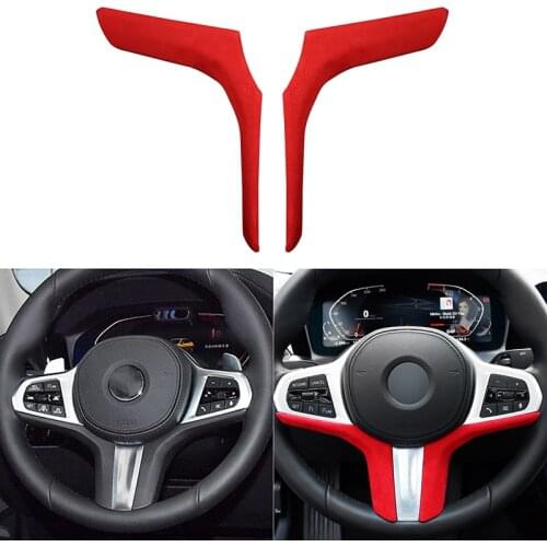 Suede Car Accessories Interior Steering Wheel Decoration Cover Trim Stickers for BMW 3 Series G20 G28 325i 2019-2021 Styling