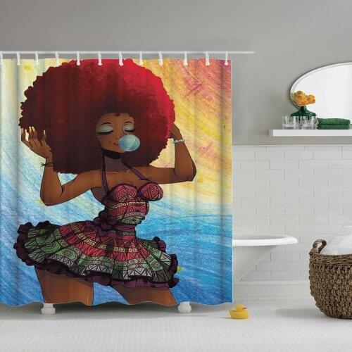 Dafield Black Girl Magic Shower Curtain Woman Afro Hair with Different Style For Bathroom Design African