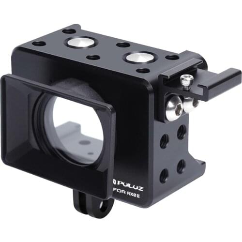 For Sony RX0 RX0 II Housing Shell CNC Aluminum Alloy Protective Cage with 37mm UV Lens Cold-shoe Base Mount Screw Tripod Adapter