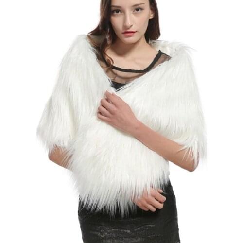 Womens fashion fur shawl faux fur cloak Wool Shawl