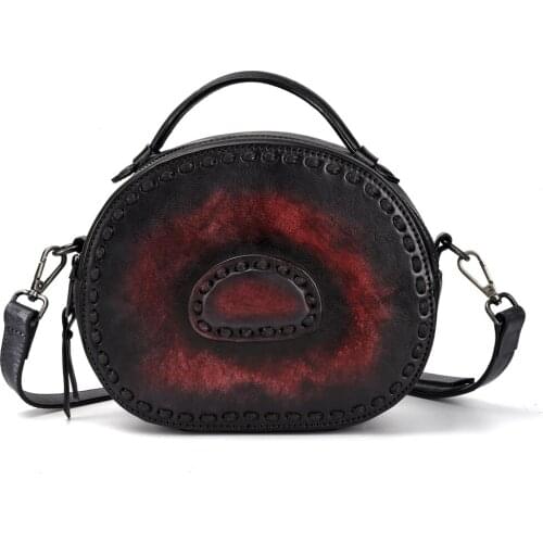 New retro style vegetable tanned leather women shoulder bag genuine leather fashion charming creative messenger bag