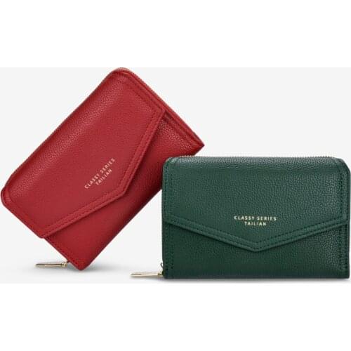 Women Multifunction Short Wallet Fashion Leather Hasp Wallet Zipper Money Bag Ladies Casual Credit Card Holder Short Coin Purses