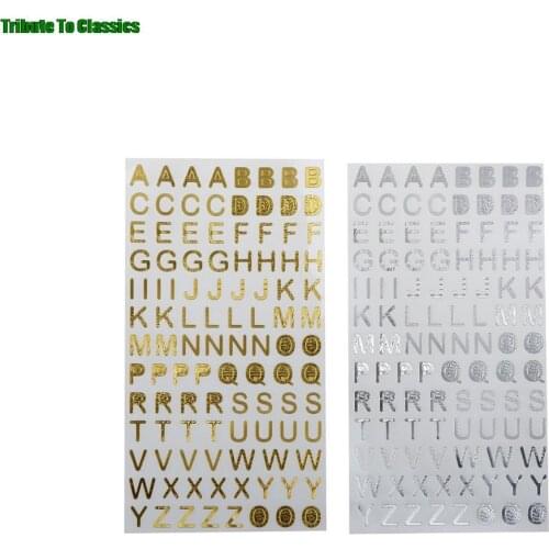 1 sheet DIY Photo Gold Letters Decoration Self-adhesive Stickers for Scrapbooking/Card Making/Journaling Project