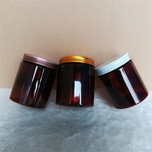 10/30pcs 200g 250g Plastic Jar with Lids Screw Tin Brown Container Empty Cosmetic Cream Powder Pot Makeup Box