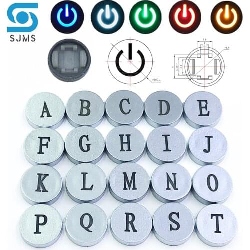 10pcs C12 OD 10mm Symbol Cap For 6*6mm Tactile Momentary LED Tact Push Button Switch cap Letter ABCDEFGH I J K L M N O P Q R S T