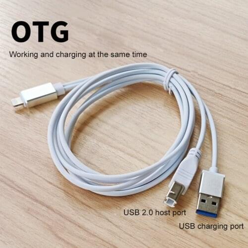 2 in 1 OTG Lightning to Host With USB Charging for Iphone Ipad Connect Piano YAHAMA AG MACKIE Electroic Organ Cable iOS 13 14