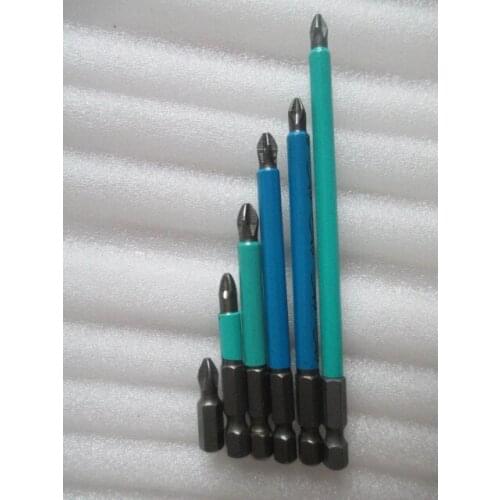 7size 1/4" Hex Shank Magnetic Tip PH2 Phillips Screwdriver Bits Set Kit 25/ 50/70/90/100/125/150mm Power Tools Free shipping