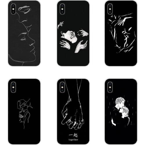 For Motorola Moto X4 E4 E5 G5 G5S G6 Z Z2 Z3 G3 G2 C Play Plus Accessories Phone Cases Covers Line art couple love kiss