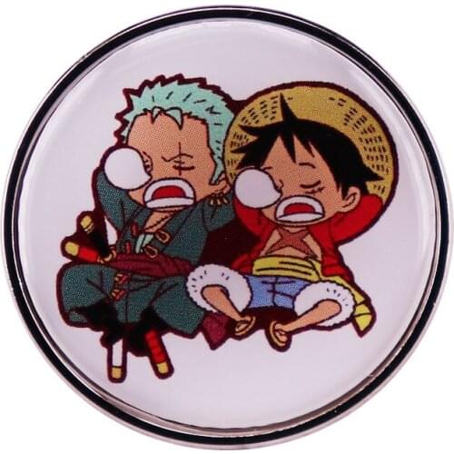Anime One Piece Badge Luffy and Zoro Cute Enamel Pins Lapel Brooch Jewelry