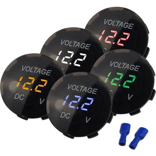 Car Motorcycle DC 5V-48V LED Panel Digital Voltage Meter Battery Capacity Display Voltmeter with Touch ON OFF Switch