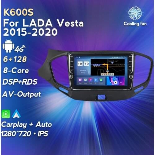 8Core 6G RAM 128G ROM Android 11 Car Multimedia GPS Navogation For LADA Vesta 2015-2018 2019 2020 Auto Radio Carpaly 4G LTE WIFI