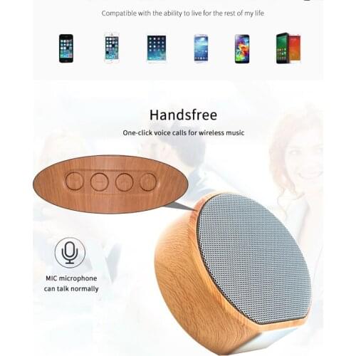 Wood Grain Wireless Bluetooth Speaker Portable Mini Subwoofer Audio Gift Stereo Loudspeaker Sound System Support TF AUX USB A60