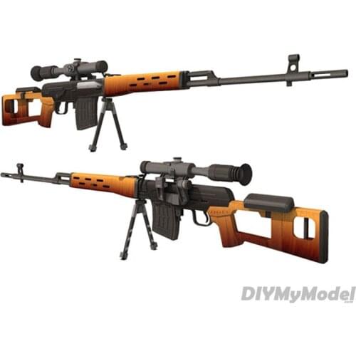 DIYMyModeI 1 :1 SVD Sniper Rifle 3D Paper Model Gun Assembly Handmade Diy Puzzle Toy