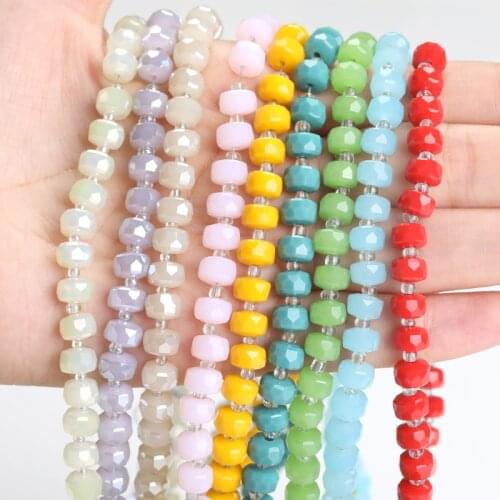 98 pcs /lot Candy Colors 8mm Crystal Glass Beads Wheel Beads for Jewelry Making Handmade Jewelry Diy Beads for Bracelet Making
