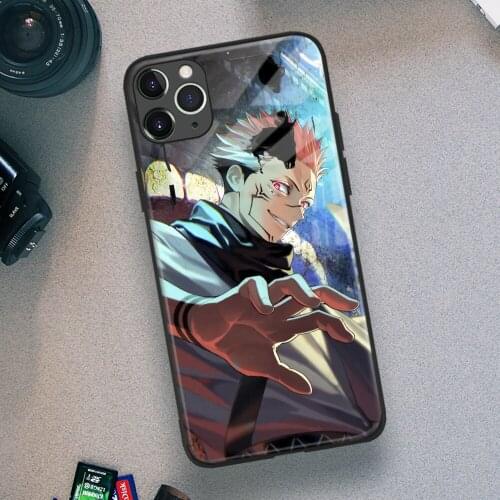 Sukuna Jujutsu Kaisen Anime Soft TPU Glass Phone Case for IPhone SE 6s 7 8 Plus X Xr Xs 11 12 Mini Pro Max Samsung
