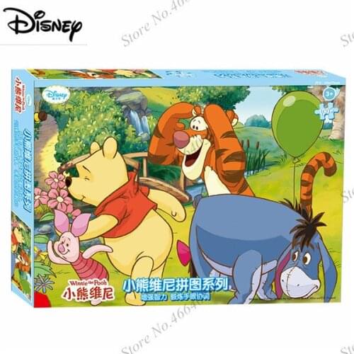 Disney Winnie Mickey Minnie Princess Puzzle 100 Pieces Kid Learning Educational Interesting Paper Toys For Children