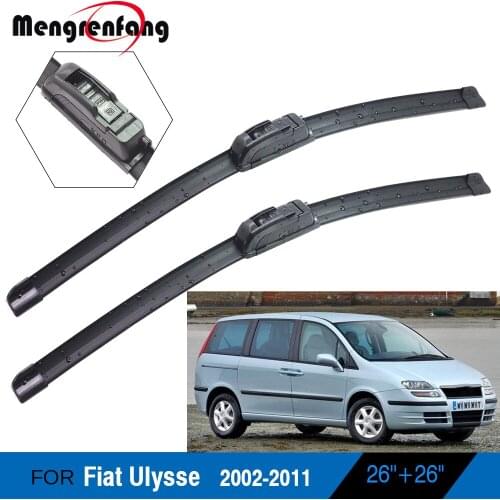 For Fiat Ulysse 2002-2011 Car Soft Rubber Wiper Blades Frameless Front Windscreen Wiper 2 Pieces