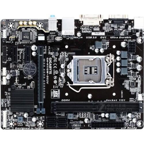 For Gigabyte GA-H110M-DS2V Original Used Motherboard H110M-DS2V Socket LGA 1151 DDR4 USB3.0 SATA3 PCI-E3.0