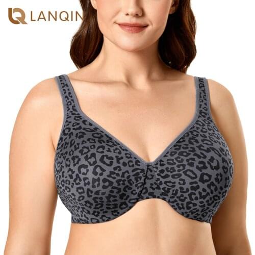 Womens Smooth Full Figure Large Busts Underwire Seamless Minimizer Bras 32-44 B C D E F G H