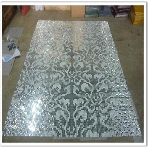 Customized sliver butterfly shiny glass mosaic puzzle art mural shop advertisement board decor