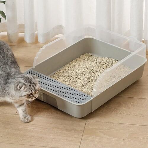 Pet Toilet Bedpan Anti Splash Cat Litter Box Cat Tray With Scoop Kitten Dog Clean Toilette Home Plastic Sand Box Cat Supplies