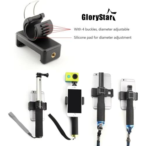 Mobile Phone Clip Mount Bracket Adapter APP Cell Phone Clip Adapter Mount Holder for GoPro Hero 6 5 4 SJCAM Monopod Pole