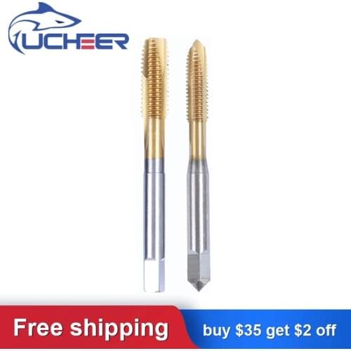 UCHEER 1pc Tap titanize straight/spiral screw tap Drill bits Machine Point Thread M2.5-M10