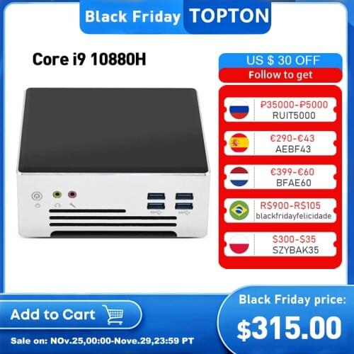 10th Gen Mini PC Intel Core i9 10880H i7 10750H i5 10300H Windows 10 Linux 2*DDR4 2*M.2 2*Lan WiFi DP HDMI 4K Computer HTPC NUC