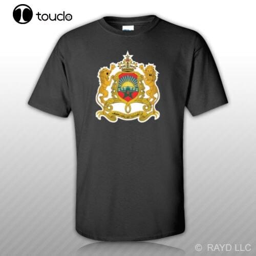 Fashion Brand Clothing Hip Hop Fitness Moroccan Coat Of Arms T-Shirt Tee Shirt Free Sticker Morocco Flag Mar Mat Shirt Custom