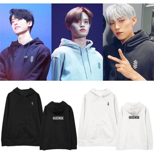 Harajuku Fashion KPOP AB6IX 6IXENSE Album Oversized Hoodie Hip Hop Streetwear Loose Hooded Pullovers Women Long Sleeve Sweatshir