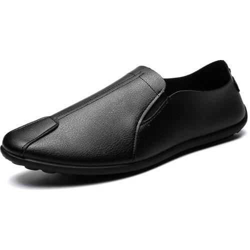 Men Casual Shoes White 2021 New Style Cool Male Comfy Soft Leather Zapatos Tennis Homme Boys Walking Footwear Black Loafers