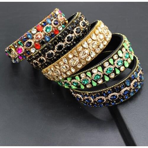 NLuxurious and beautiful exaggerated rhinestone headband ew European and American Baroque fashion full hair accessories 534