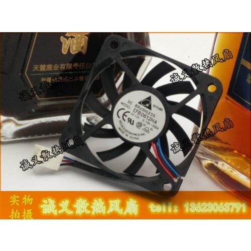 Free Shipping Delta EFB0612HA 6010 DC 12V 0.18A 6CM 60mm 3 -pin computer pc case cpu server inverter cooling fans axial blower