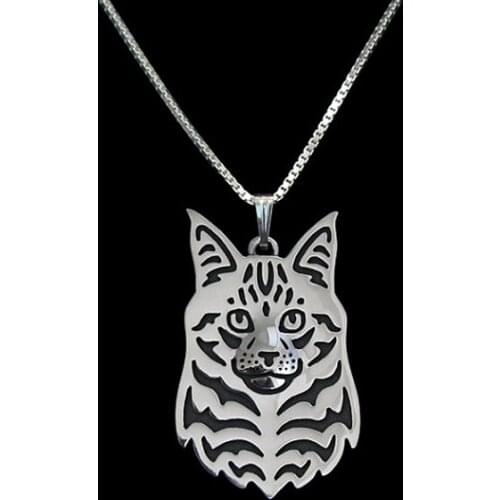 Gold & silver 1pcs Maine Coon Necklace 3D Cut Out Puppy Dog Lover Pendant Memorial Necklaces Pendants Christmas Gift
