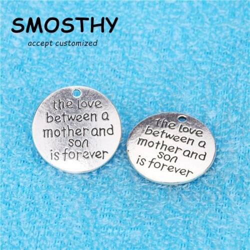 20pcs high alloy 25mm the love between a mother and son charm DIY family mom jewelry handmaking accessory SMC395