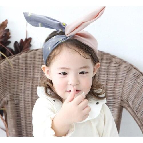 1PC DIY Lovely Girls Bow Knot Floral Headband Hairband Rabbit Ear Feather Arrow Print Head Wrap Hair Band Accessories