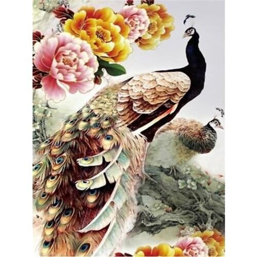 Bird Diy Peacock Pre-Printed 11CT Cross-Stitch DIY Embroidery Patterns DMC Threads Painting Sewing Handicraft Jewelry